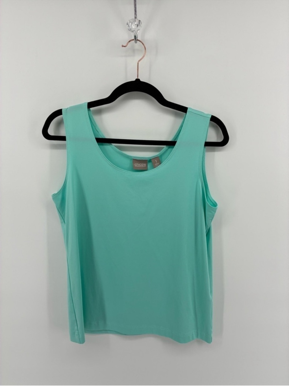 Chico's Turquoise Tank Top Stretchy Lightweight Shirt Casual Spring